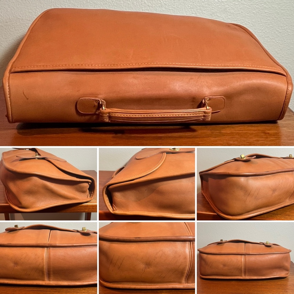 Vintage Coach Carrier Brief Bag in British Tan with Hang Tag - Style 9800 - Picture 6 of 16